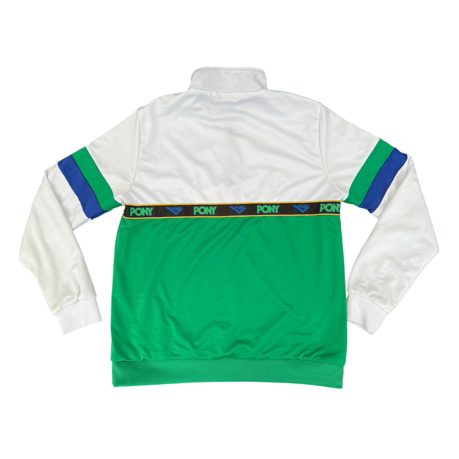 Giacca a vento Forever 21 x Pony 1 4 zip verde bianco taglia media uomo