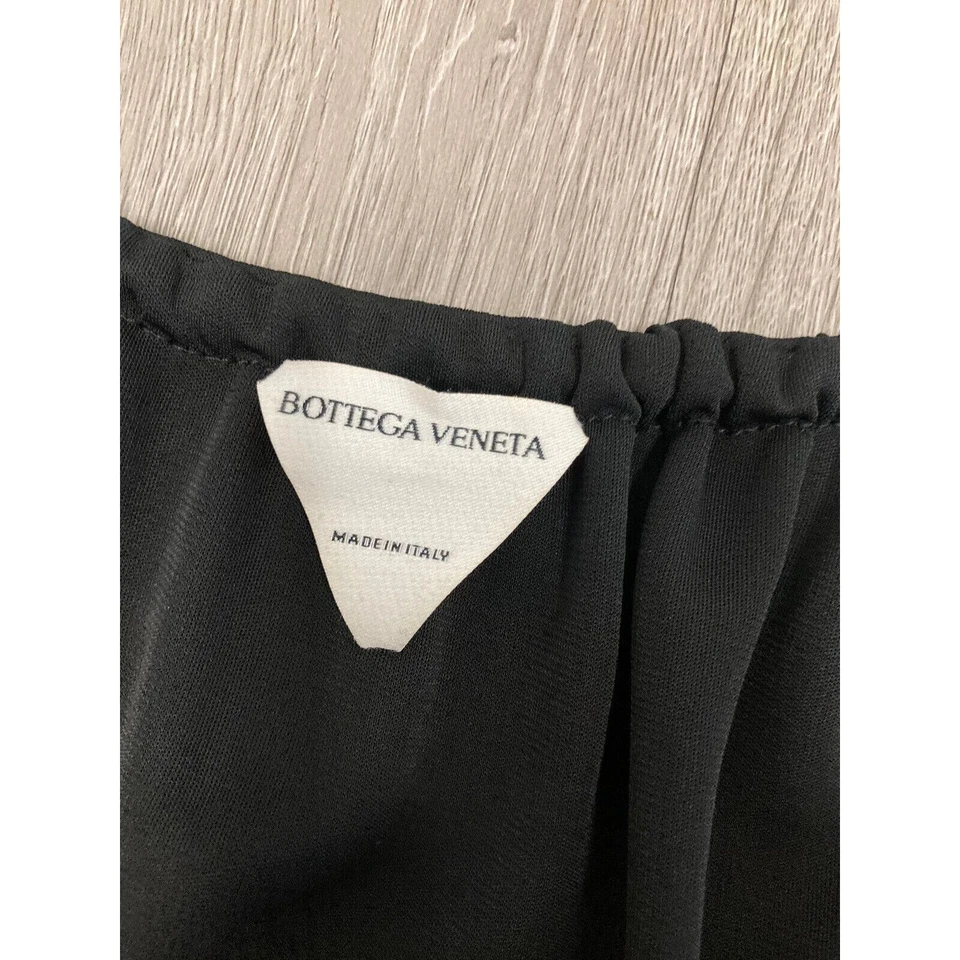 Maxi Vestido de Noche BOTTEGA VENETA $4100 Negro Manga Larga Cuello en V EU 38 US 2 Foto 4 de 4