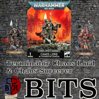 Warhammer 40K Chaos Lord & Sorcerer Lord in Terminator Armor BITS Games Workshop