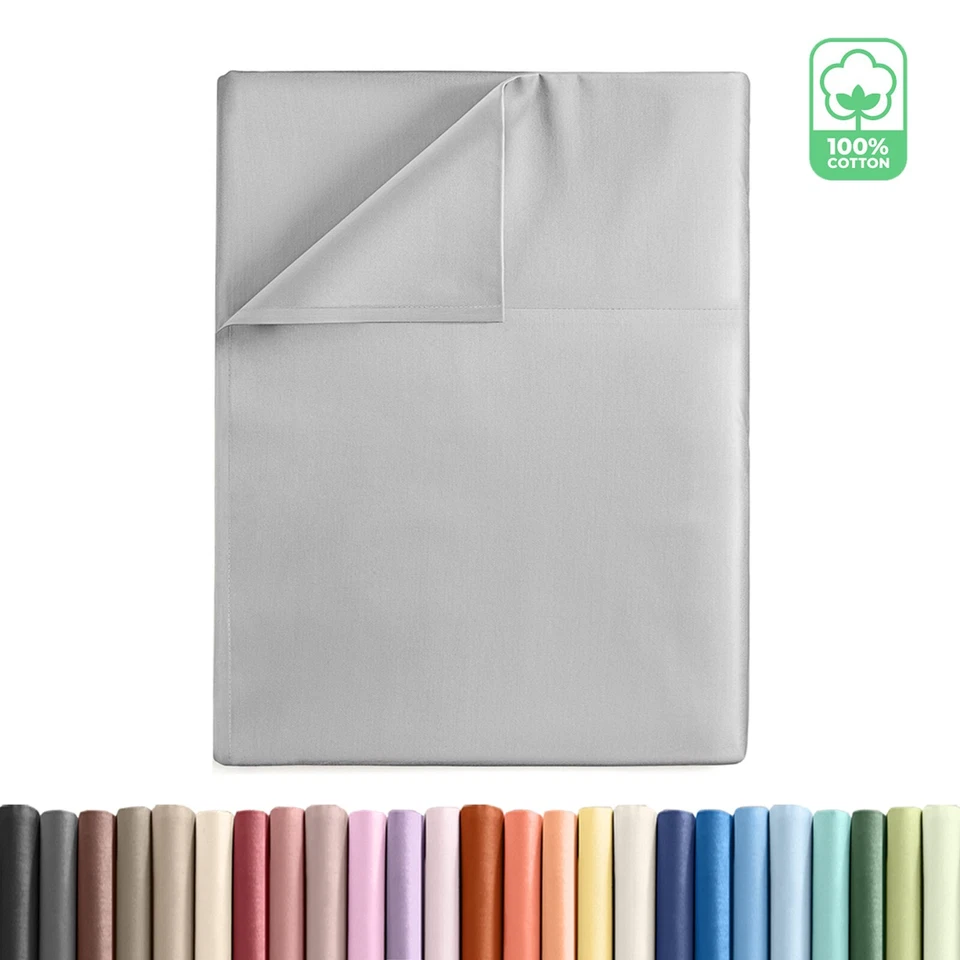 400 Thread Count Flat Sheet Only, 100% Cotton Ultra Soft Top Sheet by CGK Linens - Image 2 of 3