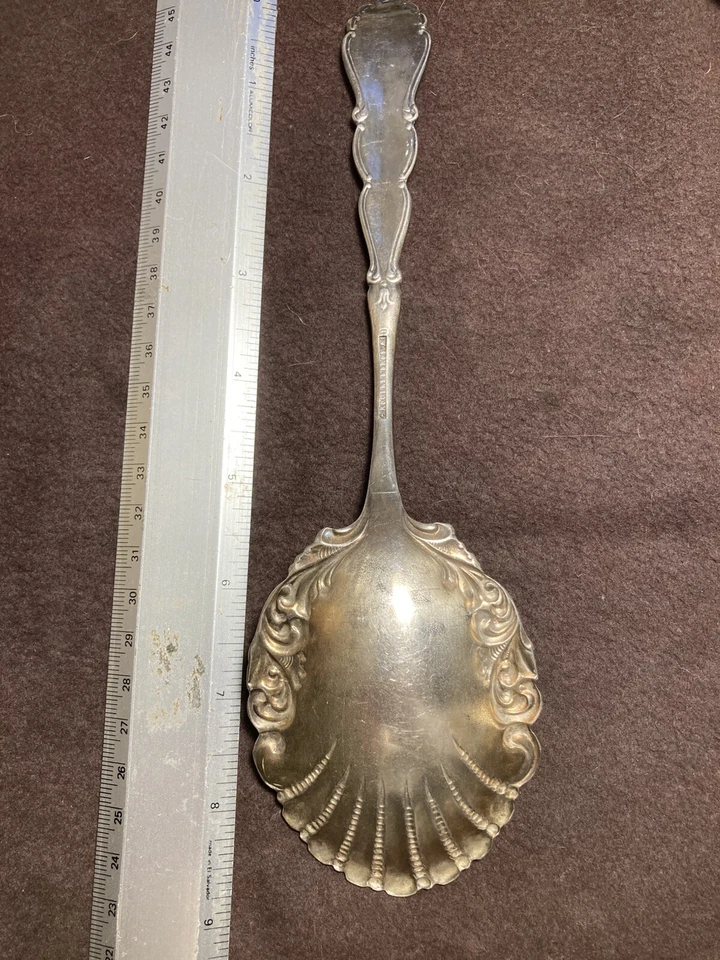 De colección Social Club Rogers Bros Elegante Cuchara para Servir Bayas Oro Lavado Acanalado Hotel Foto 4 de 4