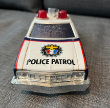 Vintage Police Patrol Car Station Toy - Collectible Blue Japan Battery