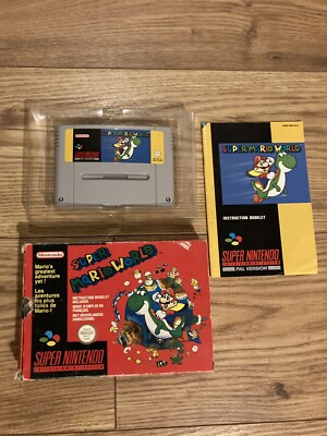 Super Mario World SNES Nintendo Red Box Variante Komplett PAL UK