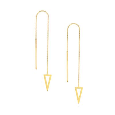 My Gold Orecchini A Triangolo In Oro Giallo 375/1000 (9K) – 6x7 Mm – Ipoallergenici, Con Certificato E Confezione Regalo