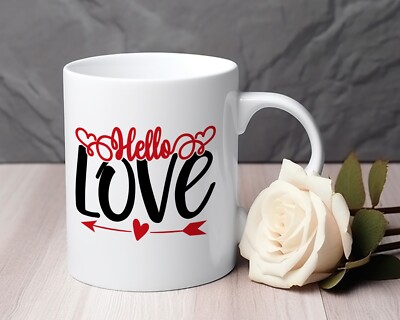Hello Love Valentine's day Novelty Mug 11 oz heart love mug gift
