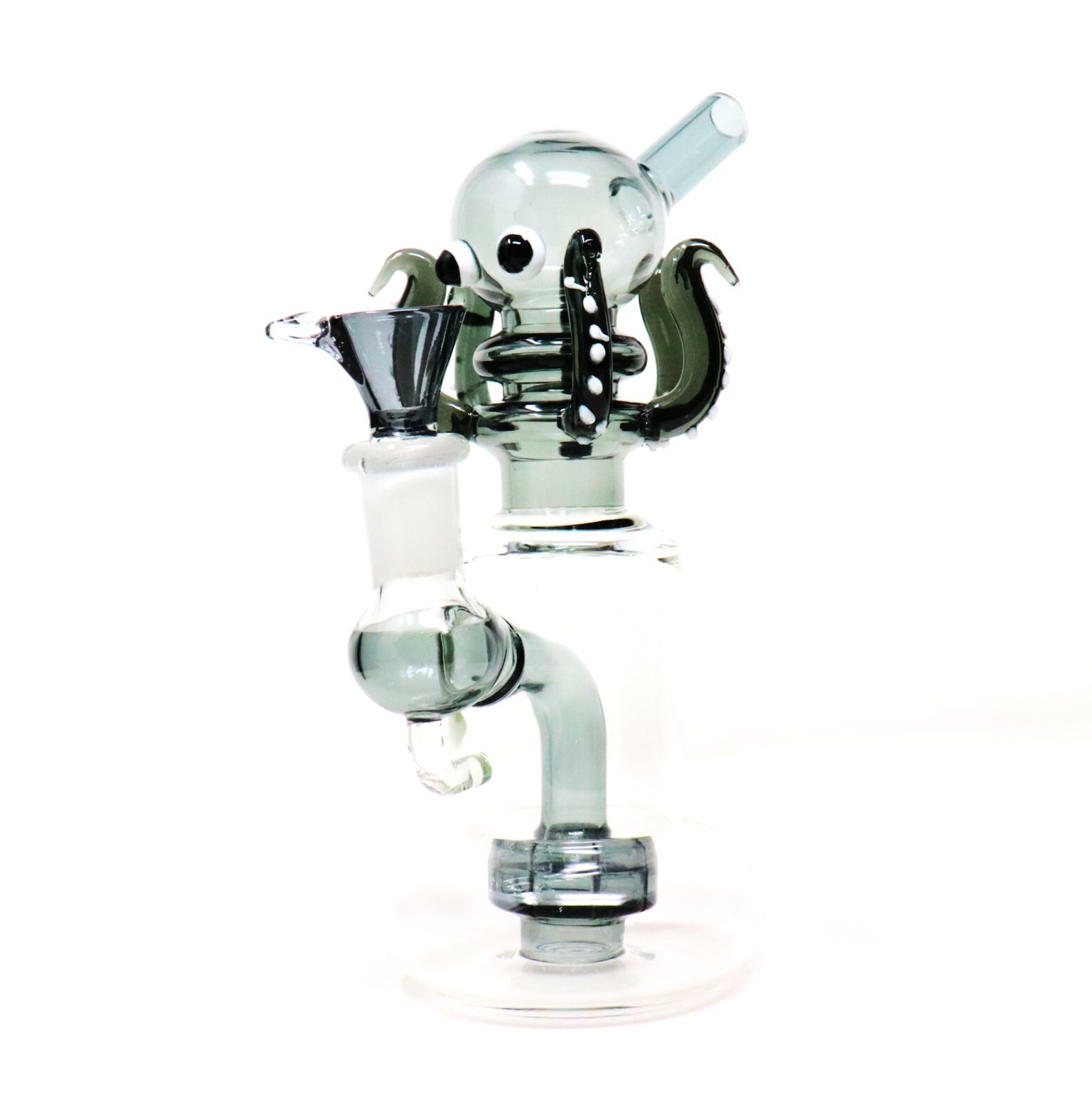 7.25" Ambient Gray Octopus Disc Percolator Glass Bong Tobacco Smoking Water Pipe