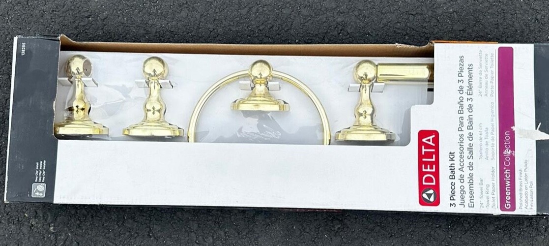 Delta Porter Towel Ring Toilet Paper Holder Towel Bar 3Piece Bath