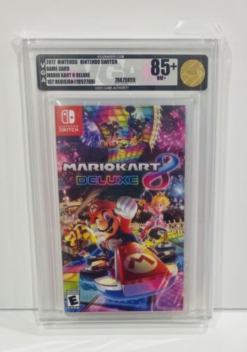 Mario Kart Deluxe 8 Switch VGA Graded 85+ Gold NM+ 1st Revision - Ships Fast