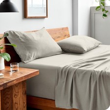 Bare Home Twin XL Sheet Set Luxury 1800 Ultra-Soft Stonewashed Microfiber Double