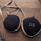 Civil War Reproduction US Military Canteens Set of 2 with Wool Covers & Straps