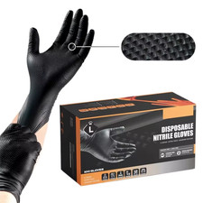 Industrial Black Nitrile Gloves 8mil Heavy Duty Disposable Gloves. 50 PC