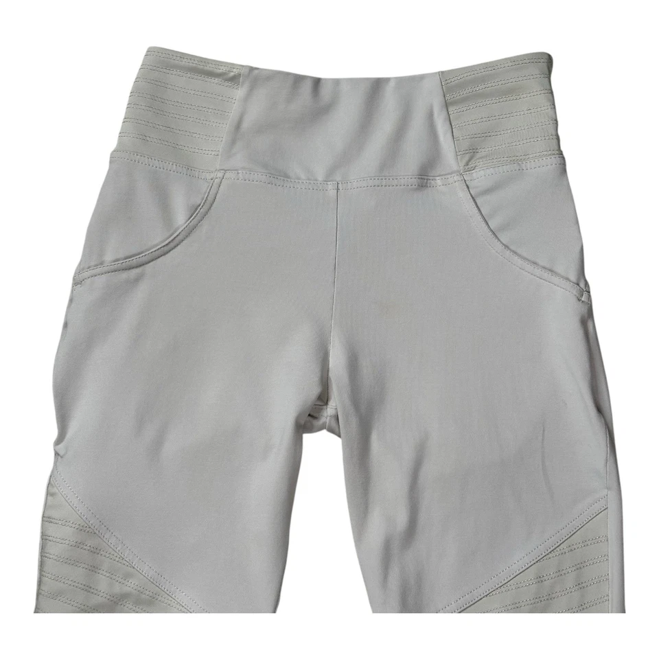 Freddy Italian Crop Cream Pants Limited Spandex Edition High Waist Zip Side US 6 - Image 2 of 4