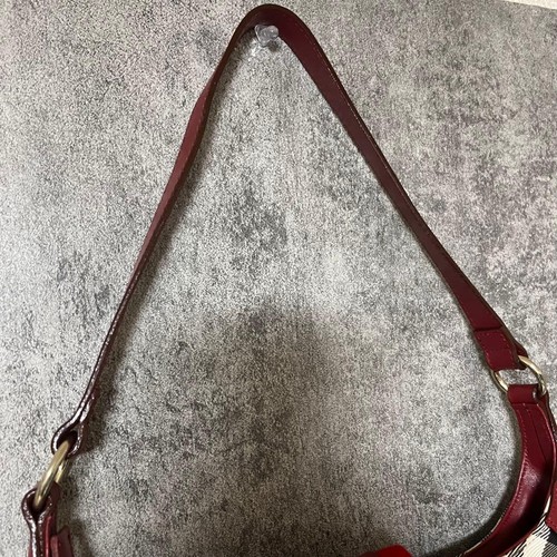 Authentic BURBERRY Shoulder hand Bag Nova Check canvas y2k vintage archive red - Picture 19 of 24