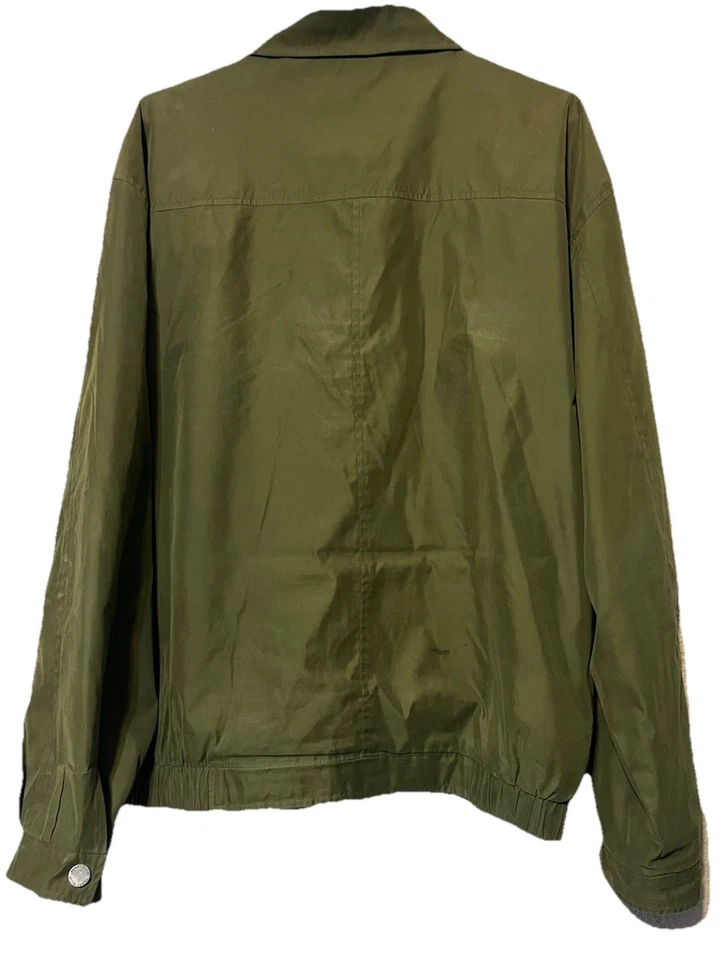 Perry Ellis Portfolio Men's Vintage Green Nylon Blend Zip Up Jacket Size XL - Image 4 of 4