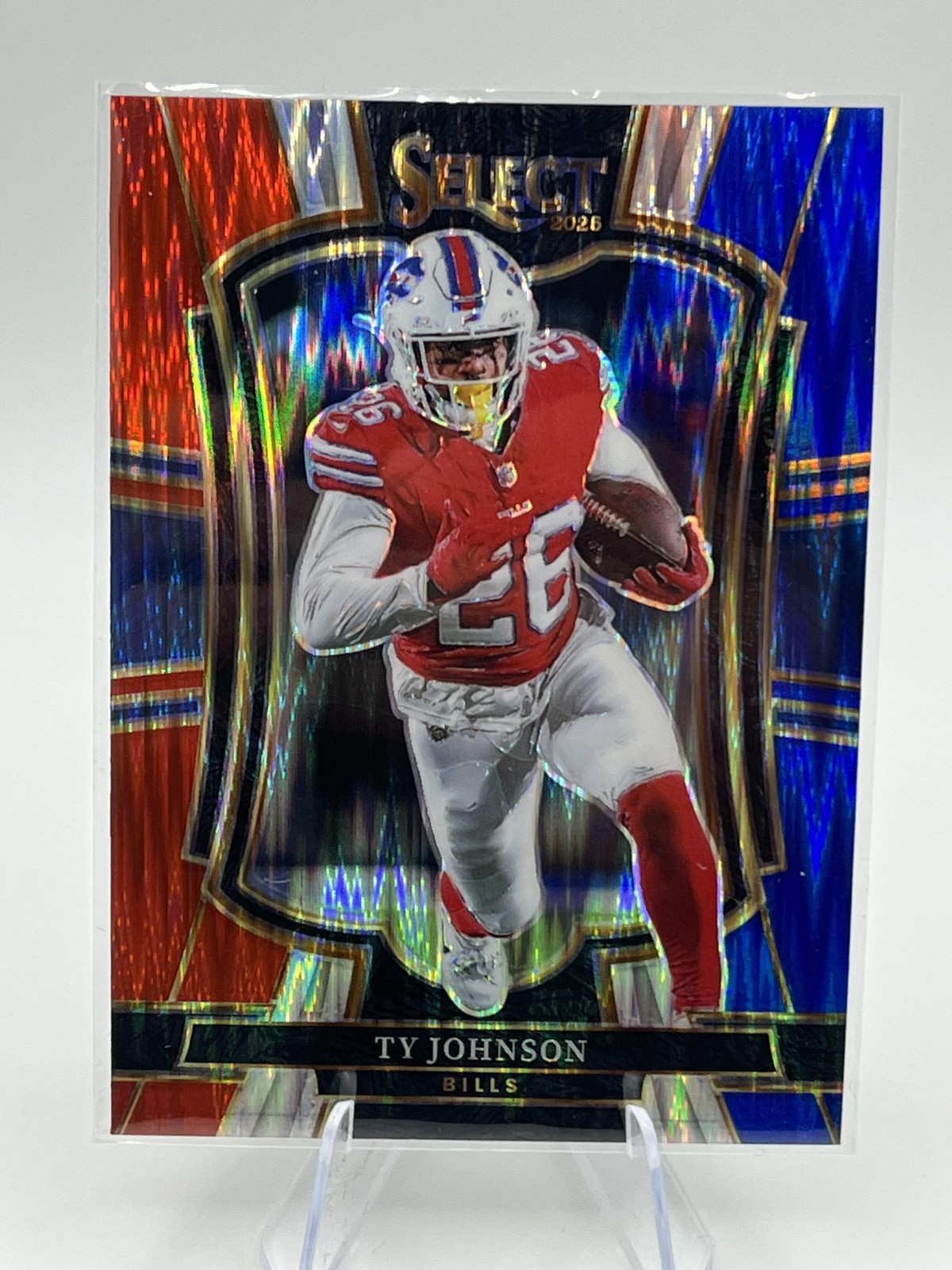 2025 Panini Select #186 Ty Johnson Red and Blue Prizm Shock