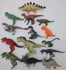 Lot of 14 Dinosaur Figures Mixed Plastic Toy Set T-Rex Triceratops...