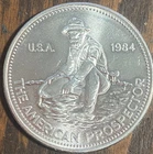 1984 ENGELHARD AMERICAN PROSPECTOR 1 TROY OZ .999 FINE SILVER ROUND w/ Capsule