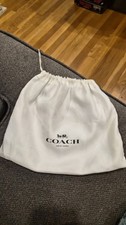 New Coach NY Satin Ivory Large Storage Dust bag with Drawstring 23" x 19"