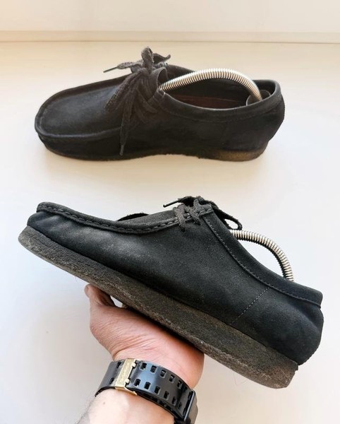 Men Clarks Boots Black Suede 41 #79X5