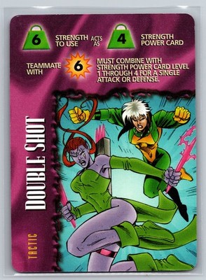 1997 Marvel OverPower Double Shot Strength Tactic Rogue Blink Fleer Card