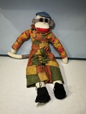 Vintage Handmade Sock Monkey Doll W/ Beautifully Detailed Handmade Clothes 21"