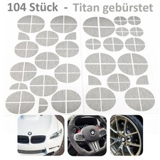 BMW Emblem Aufkleber Vinyl 104x Titan gebürstet E36 E46 E60 E61 E90 E91 E92 F80