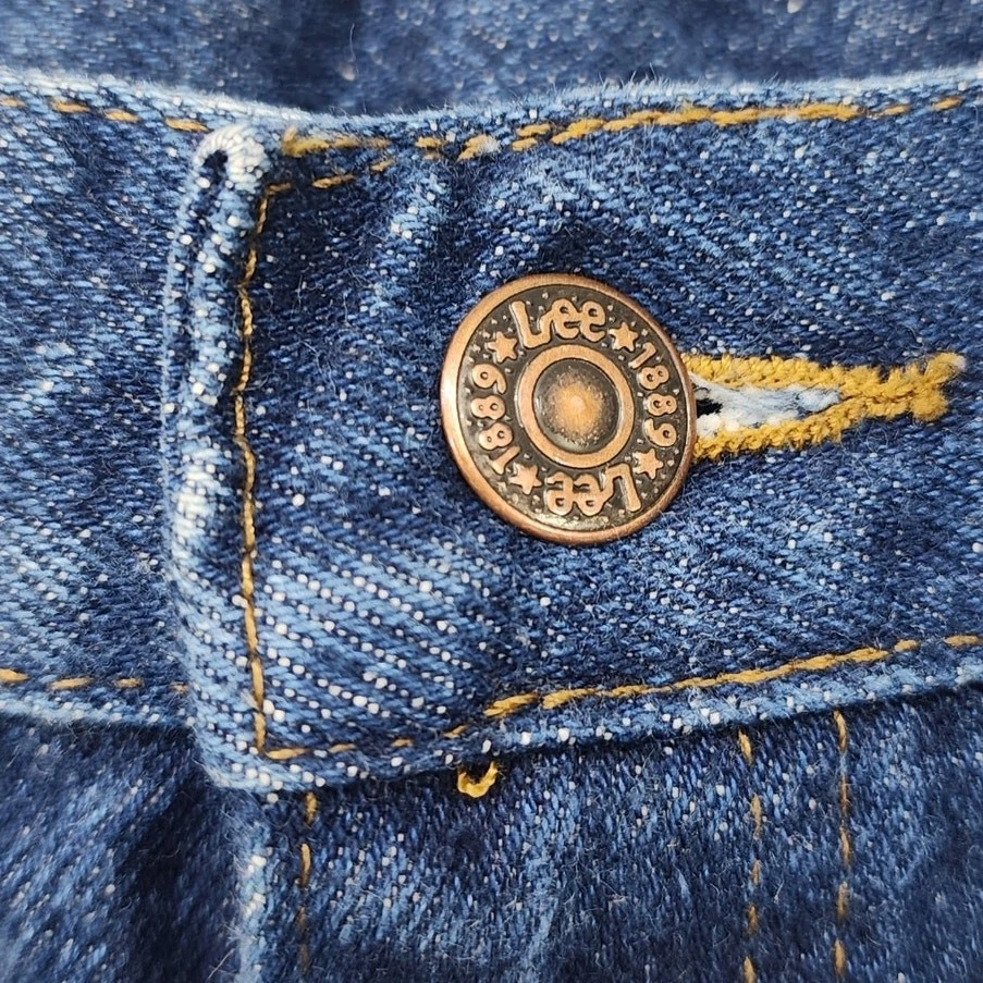 Jeans LEE vintage para hombre 36X30 azul calce regular pierna recta denim pesado Foto 4 de 4