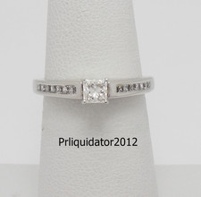 1/2CT Natural Diamond Princess Engagement Wedding Ring Bridal 14K White Gold