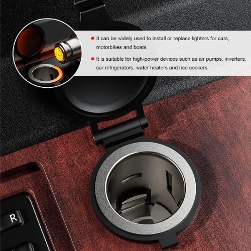 Cigarette Lighter Socket, 12V/24V Female Power Outlet Plug with Cover & Wiring H - Picture 5 of 6