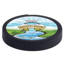 Country Brook Design  3/4 Inch Black Elastic Polyester Webbing, 36 Yards