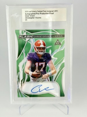 Christopher Vizzina 2023 Leaf Eclectic 1/1 Pre-Production Proof Clear Green Auto