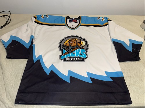 authentic Cleveland Lumberjacks Jersey IHL Clean White Vintage SP Mens 52 Mic