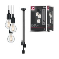 Neordic Pendelleuchte Ketil E27 Max. 3X60W Schwarz Dimmbar Silikon, Metall
