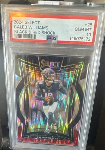 2024 Panini Select - Concourse Caleb Williams #25 Black & Red Shock Prizm (RC)