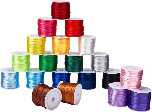 Satin Nylon Schnur FüR Schmuckherstellung Makramee Chinesische Knoten 20 Farben-image