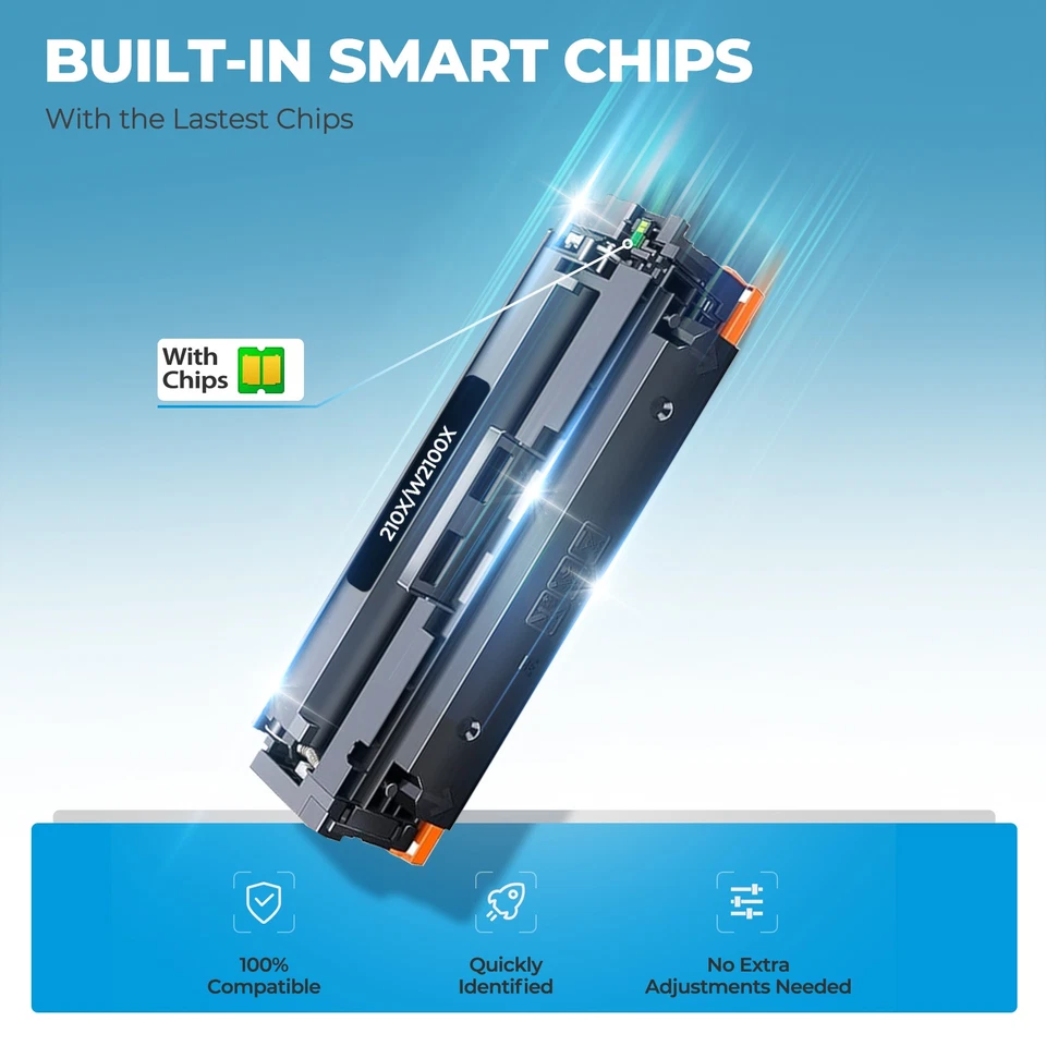 4PK For HP 210X W2100X 210A Toner for LaserJet Pro 4201dn 4201dw MFP 4301fdw - Image 4 of 4