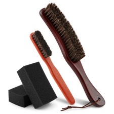 4Pcs Horsehair Felt Hat Brush Kit, Felt Hat Cleanings Kit with Cleaning Sponge W