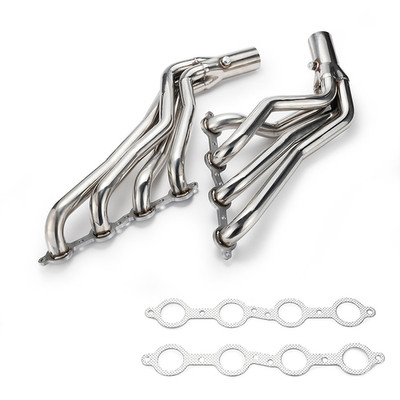 Exhaust Header For Chevy GMC 07-14 4.8/5.3/6.0L Long Tube Stainless Steel Header