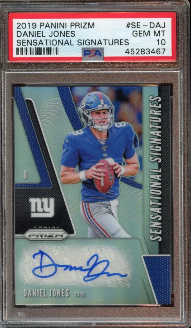 2019 Panini Prizm Sensational Signatures Daniel Jones #SEDAJ PSA 10