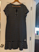 Chaps Womens BlackAnd White Striped Dress Size XL