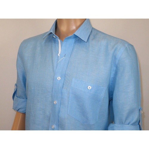 Men INSERCH premium Soft Linen Breathable 2pc Walking Leisure suit LS29116 Blue - Picture 7 of 10