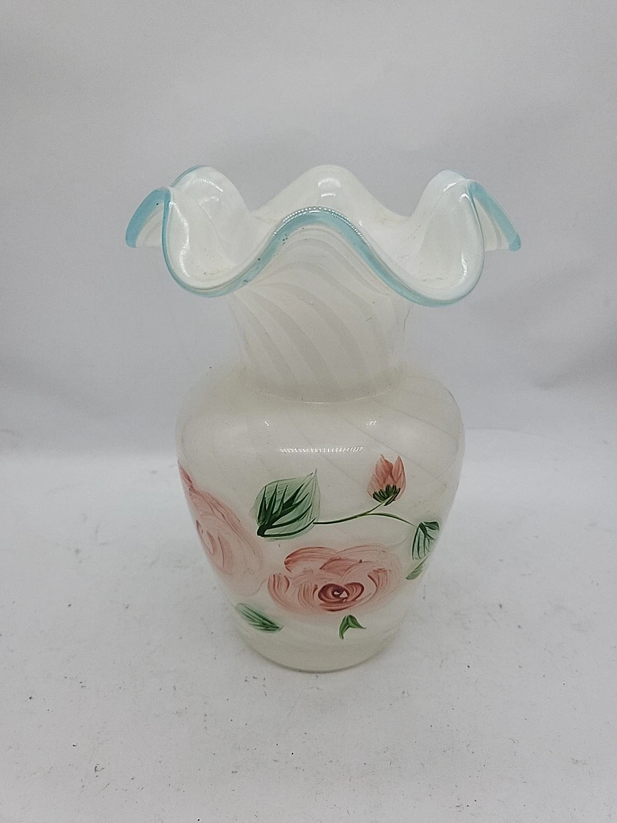Fenton Blue Swirl Vase for sale | eBay
