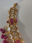 Indian Kundan Choker Necklace Gold Tone Pink Beads Adjustable 26" — photo 7
