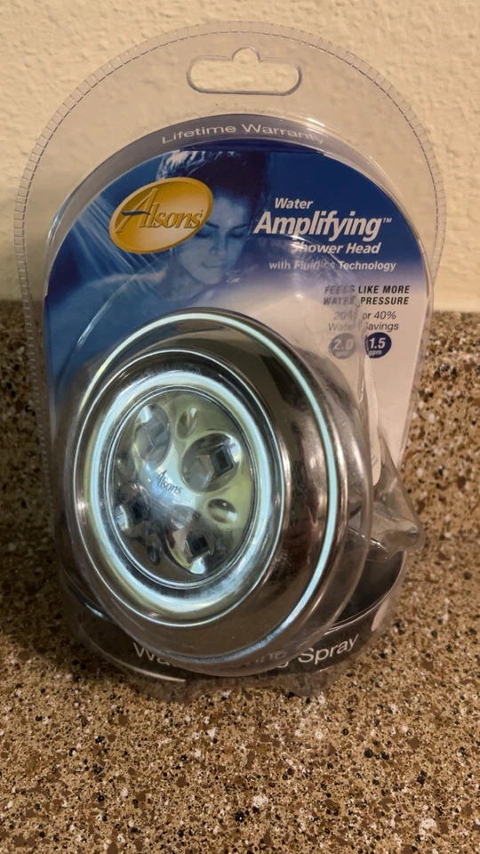 Cabezal de ducha Alsons ahorro de agua amplificador de agua con tecnología de pulso cromado Foto 2 de 3