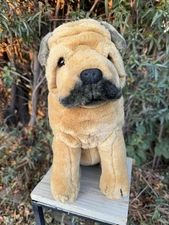 Shar Pei Dog Dakin 1986 Plush Sharpy Realistic  Puppy 14” H Free Standing Vtg