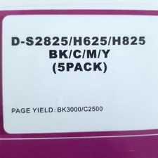 5 Pack Color BK Compatible Toner Cartridges for Dell H625 H825 S2825 Ink Limeink