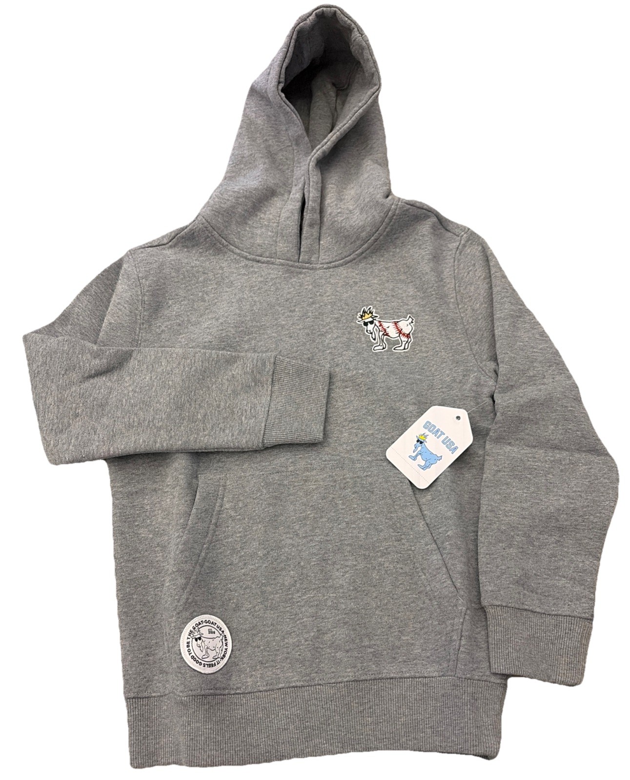Youth Goat USA Baseball Hoodie Sweatshirt. Youth Small. NWT. Grey