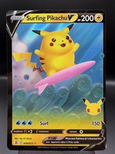Surfing Pikachu V 008/025 Celebrations 25th Anniversary Ultra Rare Pokemon NM