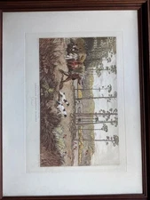 Original Framed Lithograph “Quail” American Shooting  Scenes by Edward 