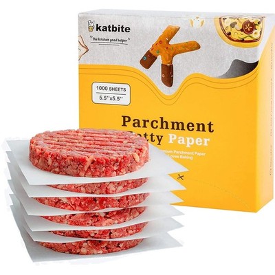 Burgerpapier, Backpapier, Trennpapier, Hamburger, Cheeseburger, 14x14 cm, 100...